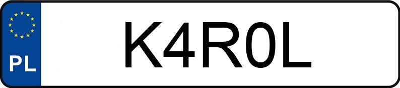 Numer rejestracyjny K4R0L posiada BMW 320 Diesel MR`16 E6 F30 xDrive