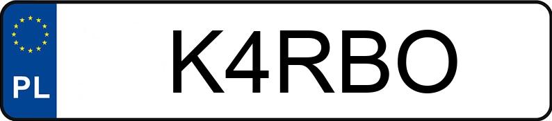 Numer rejestracyjny K4RBO posiada FIAT 124 Spider 1.4 16V M-air MR`16 E6 124 Spider 1.4 16V M-air MR`16 E6