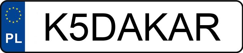 Numer rejestracyjny K5DAKAR posiada LAMBORGHINI HURACAN