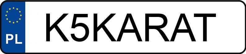 Numer rejestracyjny K5KARAT posiada TOYOTA Auris 1.6 MR`15 E6 Active