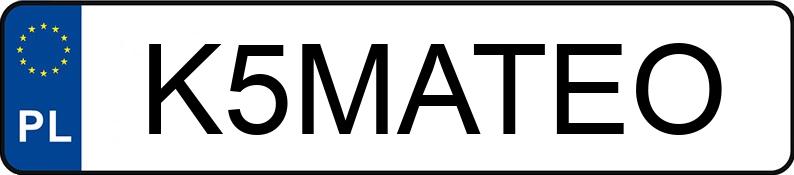 Numer rejestracyjny K5MATEO posiada AUDI A7 Sportback 3.0 TDi MR`10 E5 4G T Multitronic