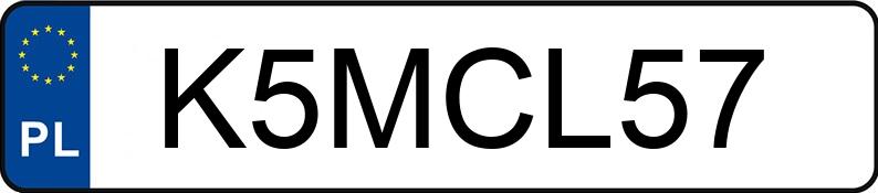 Numer rejestracyjny K5MCL57 posiada MCLAREN 570GT