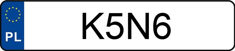 Numer rejestracyjny K5N6 posiada MAZDA 626 1.8i Kat. MR`92 LX