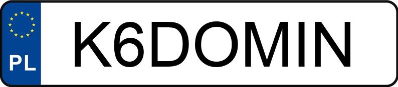 Numer rejestracyjny K6DOMIN posiada VOLKSWAGEN GOLF