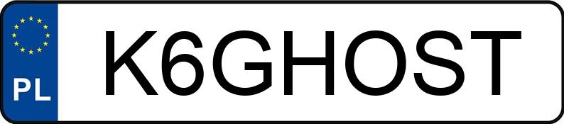 Numer rejestracyjny K6GHOST posiada AUDI A6