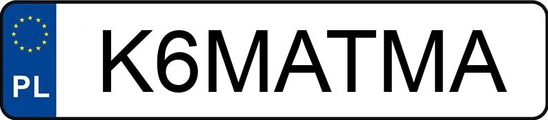 Numer rejestracyjny K6MATMA posiada TOYOTA TOYOTA COROLLA