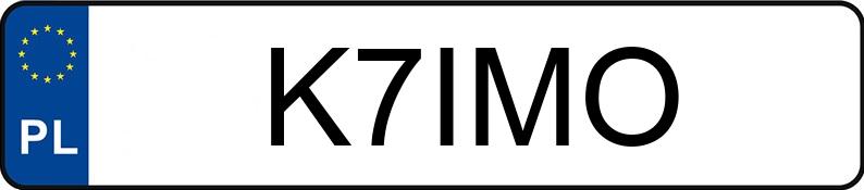 Numer rejestracyjny K7IMO posiada BMW 335i MR`12 E5 F30 335i MR`12 E5 F30