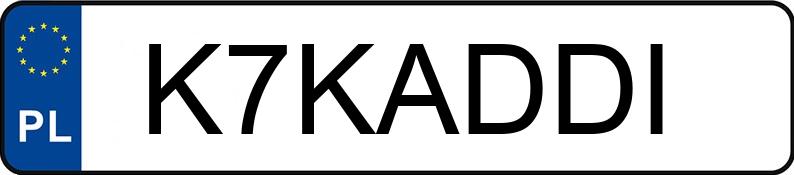 Numer rejestracyjny K7KADDI posiada YAMAHA Sportowe do 600 ccm R 125