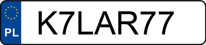 Numer rejestracyjny K7LAR77 posiada VOLKSWAGEN ARTEON