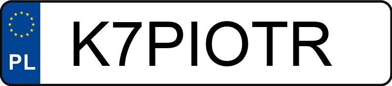 Numer rejestracyjny K7PIOTR posiada FORD Mondeo 2.5 MR`07 E4 Titanium X