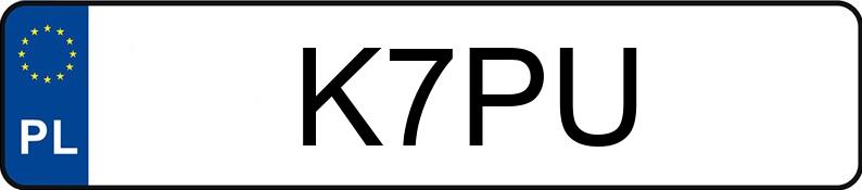 Numer rejestracyjny K7PU posiada CHEVROLET Camaro Coupe 6.2 MR`11 E5 Camaro Coupe 6.2 MR`11 E5