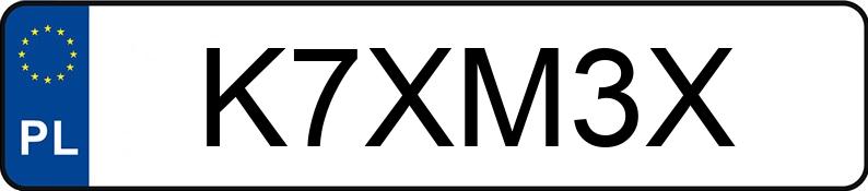 Numer rejestracyjny K7XM3X posiada BMW M 3 3.0 MR`16 E6 F80 M 3 3.0 MR`16 E6 F80