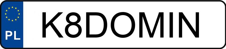 Numer rejestracyjny K8DOMIN posiada FORD FOCUS