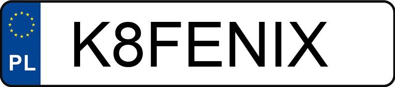 Numer rejestracyjny K8FENIX posiada FORD MUSTANG Numer rejestracyjny K8FENIX posiada FORD MUSTANG