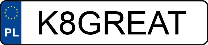 Pirat drogowy w pojeździe o numerach rejestracyjnych K8GREAT