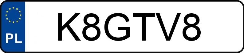 Numer rejestracyjny K8GTV8 posiada BENTLEY CONTINENTAL GT V8