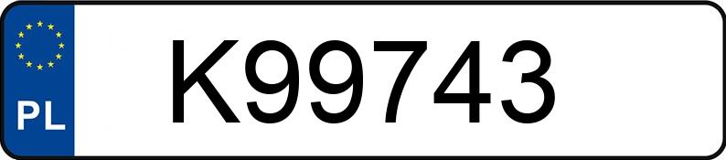 Numer rejestracyjny K99743 posiada PEUGEOT 307 1.6 KAT