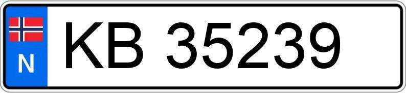 The registration number KB35239 has NISSAN X-TRAIL E01