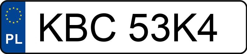 Numer rejestracyjny KBC 53K4 posiada OPEL MERIVA-A - KBC53K4
