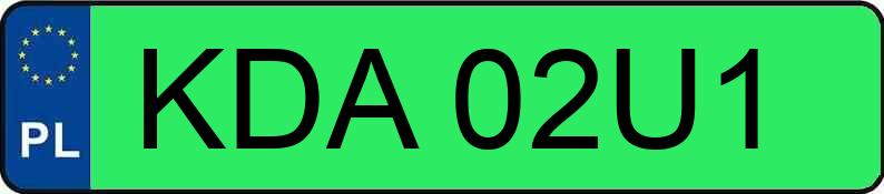 Numer rejestracyjny KDA 02U1 posiada TESLA MODEL S - KDA02U1