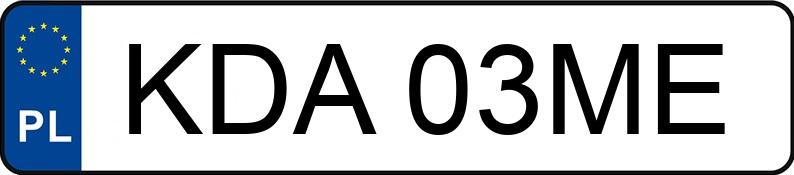 Numer rejestracyjny KDA 03ME posiada RENAULT MEGANE SCENIC 1.6 KAT - KDA03ME