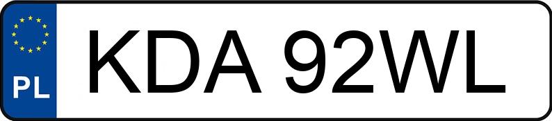 Numer rejestracyjny KDA 92WL posiada SAM - - KDA92WL Numer rejestracyjny KDA 92WL posiada SAM - - KDA92WL