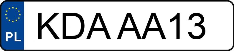 Numer rejestracyjny KDA AA13 posiada BETA  - KDAAA13