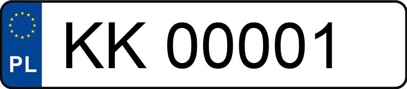 Numer rejestracyjny KK 00001 posiada VOLKSWAGEN GOLF - KK00001 Numer rejestracyjny KK 00001 posiada VOLKSWAGEN GOLF - KK00001
