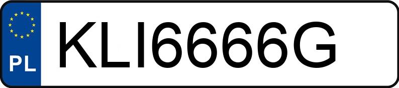 Numer rejestracyjny KLI6666G posiada  