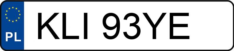 Numer rejestracyjny KLI 93YE posiada AUDI 80 - KLI93YE