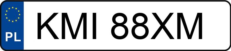 Numer rejestracyjny KMI 88XM posiada SUZUKI SX4 - KMI88XM
