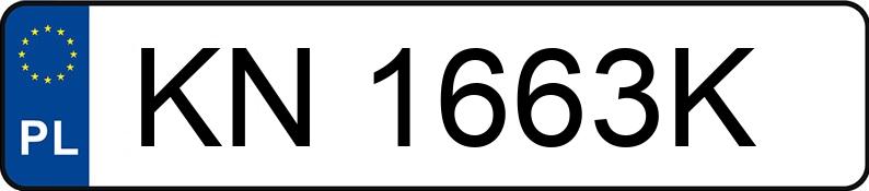 Numer rejestracyjny KN 1663K posiada BESTUNE T77 - KN1663K