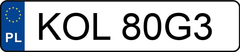 Numer rejestracyjny KOL 80G3 posiada OPEL MERIVA-A - KOL80G3 Numer rejestracyjny KOL 80G3 posiada OPEL MERIVA-A - KOL80G3