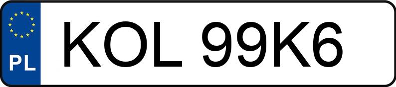 Numer rejestracyjny KOL 99K6 posiada SKODA OCTAVIA - KOL99K6