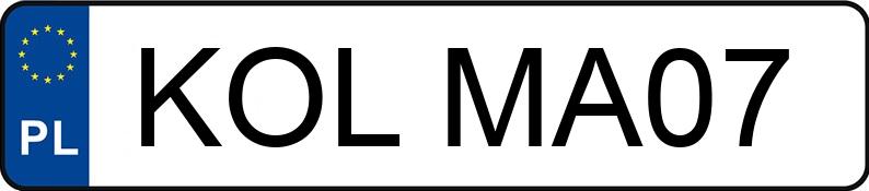 Numer rejestracyjny KOL MA07 posiada TOYOTA Auris 1.33 MR`10 E5 Entry - KOLMA07