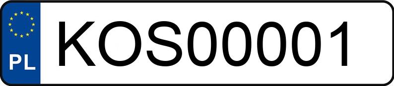 Numer rejestracyjny KOS 00001 posiada VOLKSWAGEN GOLF III - KOS00001