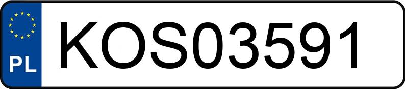 Numer rejestracyjny KOS 03591 posiada VOLKSWAGEN GOLF - KOS03591