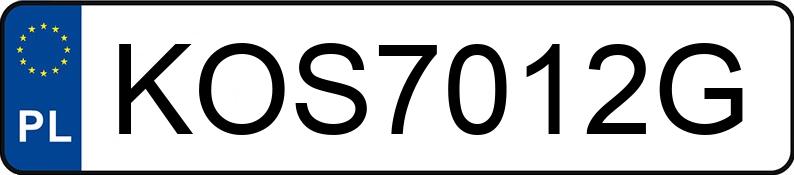 The registration number KOS 7012G has BMW 316i Kat. E36 - KOS7012G