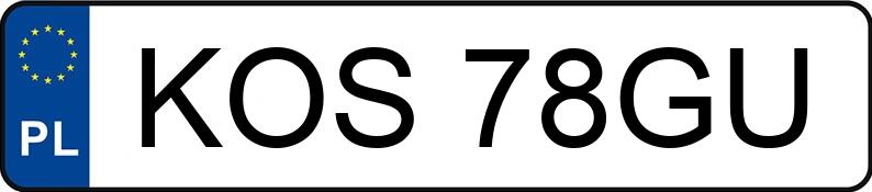 Numer rejestracyjny KOS 78GU posiada TOYOTA YARIS - KOS78GU