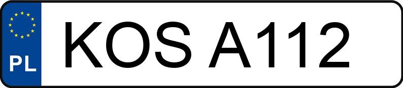 Numer rejestracyjny KOS A112 posiada TOYOTA COROLLA 1200 1.3 - KOSA112 Numer rejestracyjny KOS A112 posiada TOYOTA COROLLA 1200 1.3 - KOSA112