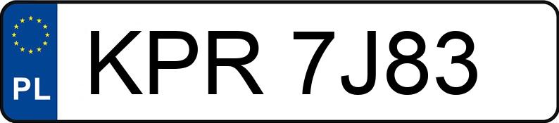 Numer rejestracyjny KPR 7J83 posiada PEUGEOT 307 SW 2.0 MR`02 E3 307 SW 2.0 MR`02 E3 - KPR7J83