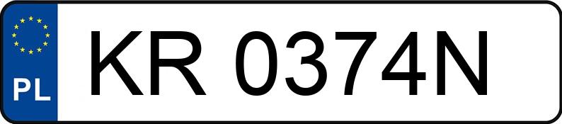 Numer rejestracyjny KR 0374N posiada VOLKSWAGEN Golf III 1.8i Kat. MR`91 GT - KR0374N