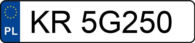 Numer rejestracyjny KR5G250 posiada  