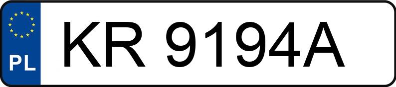 Numer rejestracyjny KR 9194A posiada TOYOTA COROLLA - KR9194A