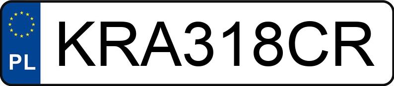 Numer rejestracyjny KRA 318CR posiada BMW 318I - KRA318CR