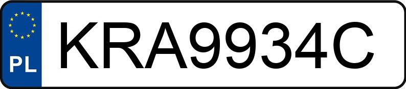 Numer rejestracyjny KRA9934C posiada MITSUBISHI Galant 2.5i Kat. MR`97 Galant 2.5i Kat. MR`97