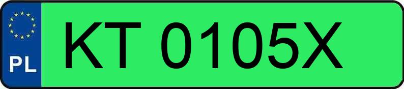Numer rejestracyjny KT 0105X posiada SKODA ELROQ 50 - KT0105X