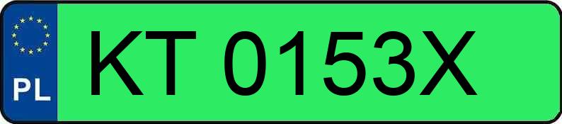 Numer rejestracyjny KT 0153X posiada SKODA ELROQ 60 - KT0153X