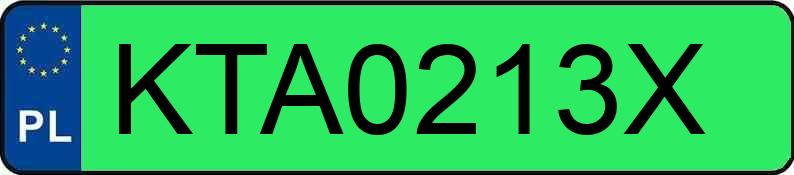 Numer rejestracyjny KTA 0213X posiada TESLA MODEL S - KTA0213X