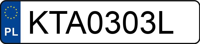 Numer rejestracyjny KTA 0303L posiada BMW 530i MR`10 E5 F10 530i MR`10 E5 F10 - KTA0303L